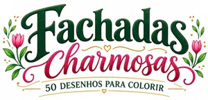 Fachadas Charmosas, 50 desenhos para colorir